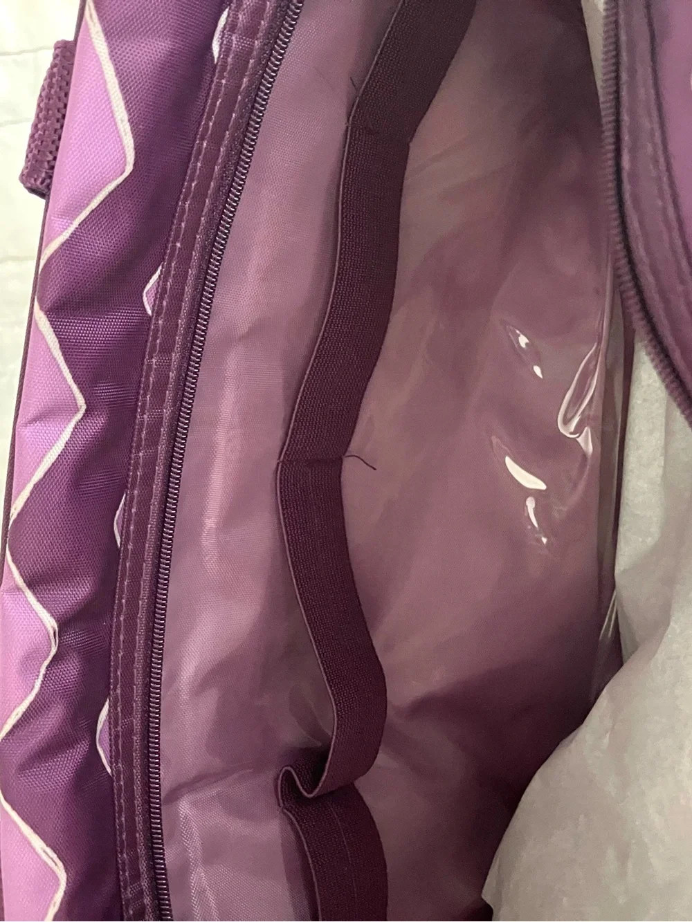 Thirty-One Handle It Cosmetic Travel Bag in Plum Chevron NWT NIP